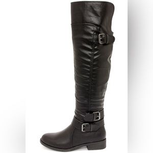 Madden Girl Chrysler Black Over the Knee Boots